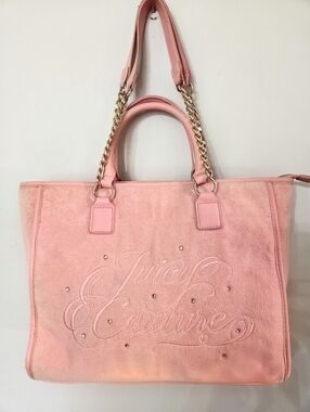 Juicy Couture Pink Beach Tote Pink DIAMOND with Chain Handles